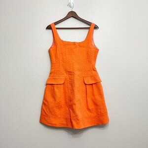 Britt Ryan Mod Dress Size 6 Women's Orange Sleeveless Mini Pockets